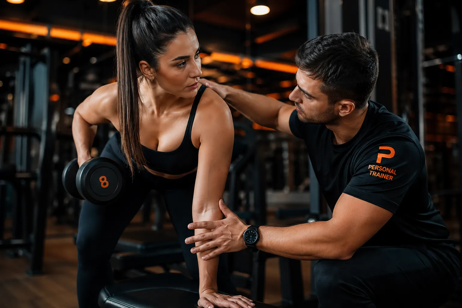 Acompanhamento próximo do personal trainer